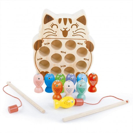 BeebeeRun Holz Angelspiel mit magnetischen  Fische Деревянная рыбалка с магнитной рыбой