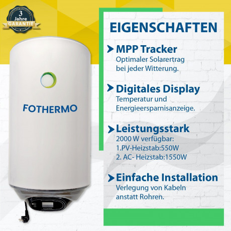 Stegpearl Stegpearl Wasserkocher Fothermo 30 L Photovoltaik Hybrid Wasser Boiler – Warmwasserspeicher Stegpearl Kettle Fothermo 30 л Фотоэлектрический гибридный водогрейный котел резервуар для горячей воды