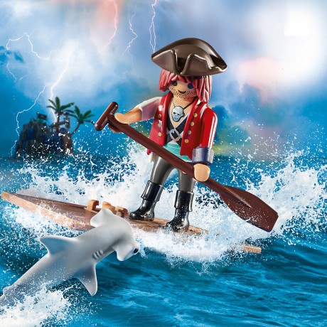 PLAYMOBIL PLAYMOBIL 70598 Pirat mit Floss und Hammerhai PLAYMOBIL 70598 пират с плотом и акула-молот
