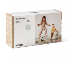 Modu Dreamer Kit 34-teilig sand grey/yellow honey, Мягкий конструктор MODU Dreamer Set 34 детали, 25 моделей, безопасная развивающая игрушка для детей 2-6 лет из EPP, Песочно-серый/медово-желтый