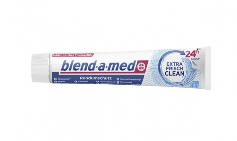 Blend-a-med Extra Frisch Clean 75ml x 5st, Зубная паста для взрослых (Германия), свежесть дыхания и защита от кариеса 24 часа, мятный вкус,  75 мл  x 5шт