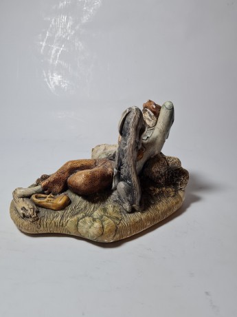 Naturecraft England Винтажная статуэтка ручной работы "Мужчина с собакой", 18см x 10см, Англия, 1960-70гг.