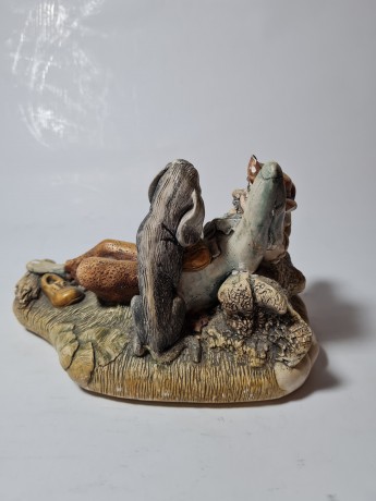 Naturecraft England Винтажная статуэтка ручной работы "Мужчина с собакой", 18см x 10см, Англия, 1960-70гг.