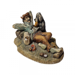 Naturecraft England Винтажная статуэтка ручной работы &quot;Мужчина с собакой&quot;, 18см x 10см, Англия, 1960-70гг.