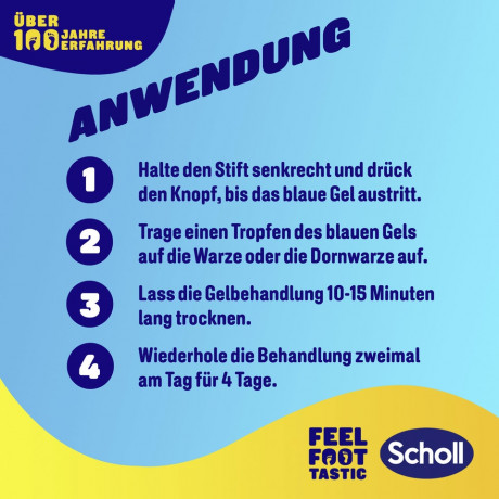 SCHOLL Warzen & Dornwarzen Entfernerstift, 2 g, Шолль Стик для удаления бородавок, ТХУ-кислота, 2 г