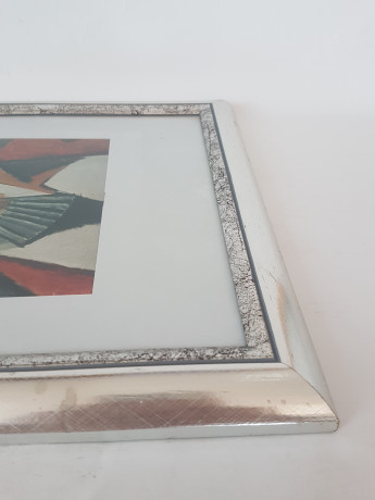 Картина винтажная "Женщина с веером " Пабло Пикассо, деревянная рама, 24 x 34 см, Германия, 1960-70гг.