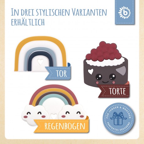 bieco Silikon Beissring Baby 10cm Zahnungshilfe Bunt Beissring Motorikspielzeug Schloss Beissringe Силиконовое кольцо для прорезывания зубов для детей 10 см