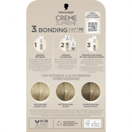 Schwarzkopf Creme Supreme Pflegende Coloration 9-16 Helles Kuehles Blond, 1 St., Schwarzkopf Creme Supreme стойкая крем-краска для волос 9-16 Светлый холодный блонд, 1 шт.