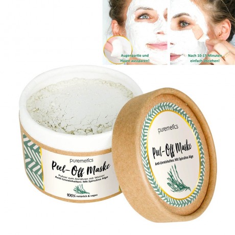 puremetics Anti-Unreinheiten: Mit Spirulina Alge Peel-Off Gesichtsmasken Против пятен: с отшелушивающими масками для лица из водорослей спирулины.