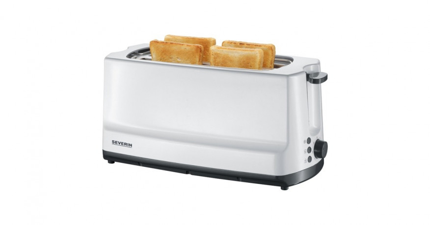 Severin Severin Automatik-Langschlitztoaster AT 2234 weiss/grau, 1.400 Watt, fur 4 Scheiben Toast weiss/grau Автоматический тостер Severin с длинными слотами AT 2234 белый/серый, 1400 Вт, на 4 ломтика тостов