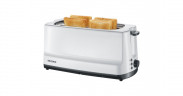 Severin Severin Automatik-Langschlitztoaster AT 2234 weiss/grau, 1.400 Watt, fur 4 Scheiben Toast weiss/grau Автоматический тостер Severin с длинными слотами AT 2234 белый/серый, 1400 Вт, на 4 ломтика тостов