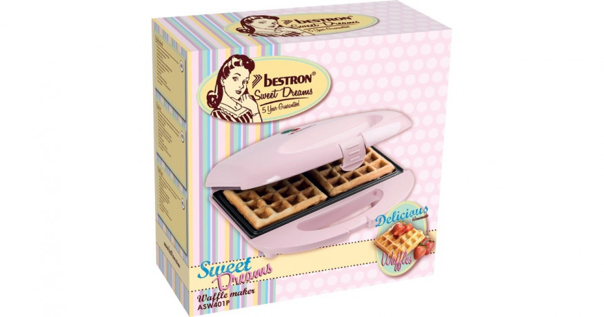 Bestron Bestron Waffeleisen ASW401P rosa, 700 Watt rosa Вафельница Bestron ASW401P розовая, 700 Вт