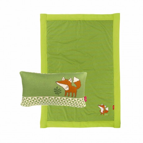 sigikid Baby Kuscheldecke Kissen Set 2-tlg. Fuchs Forest Fox grun Spieldecken Комплект подушек для детского одеяла из 2-х предметов. Fox Forest Зеленые игровые коврики Fox