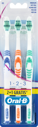 Oral-B Зубная щетка 1-2-3 классическая Care mittel, 2 шт