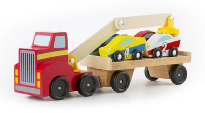 Melissa Doug Magnetischer Autoverladekran aus Holz mit Fahrzeugen Деревянный магнитный автомобильный кран с транспортными средствами