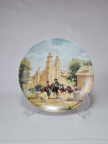 Furstenberg, Коллекционная Тарелка, ограниченный тираж, репродукция картины Герберта Изенберга "В монастыре", 20см, Германия 1989г.