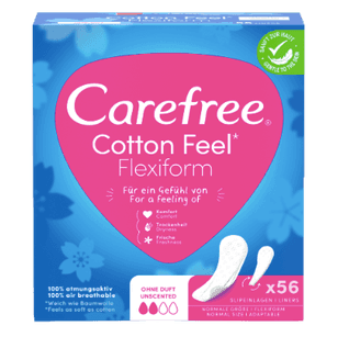 Carefree Slipeinlage Cotton Feel Flexiform ohne Duft 56 St, Карефри Ежедневные прокладки с хлопком Флексиформ 56шт, 2 упаковки (112шт)