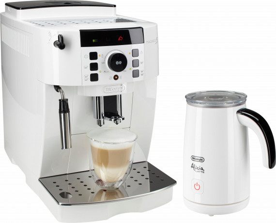 De'Longhi De'Longhi Kaffeevollautomat Magnifica S ECAM 21.118.W, inkl. Milchaufschaumer im Wert von UVP 89,99  Полностью автоматическая кофемашина De'Longhi Magnifica S ECAM 21.118.W, включая насдку для вспенивания молока, рекомендуемая розничная цена 89,