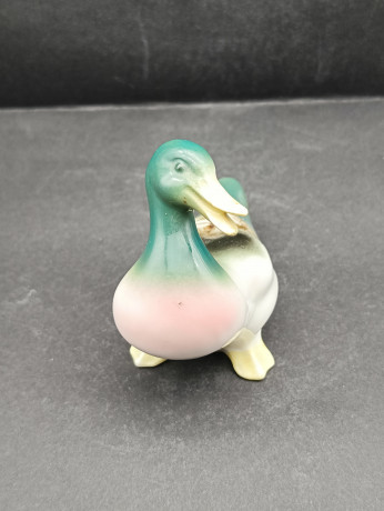 Статуэтки винтажные "Изумрудные уточки", фарфор, 2 шт., 11 х 11 см, 8.5 х 8.5 см, Италия, 1970-80гг.