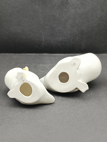 Статуэтки винтажные "Изумрудные уточки", фарфор, 2 шт., 11 х 11 см, 8.5 х 8.5 см, Италия, 1970-80гг.