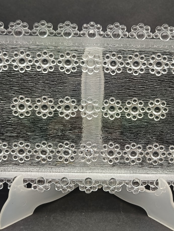 Поднос винтажный Beyer, с цветочным точечным декором, хрусталь, 33 х 18 см, Германия, 1970-80гг.