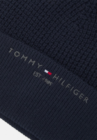 Tommy Hilfiger HORIZON BEANIE UNISEX Beanie space blue HORIZON ШАПКА УНИСЕКС Шапочка космический синий