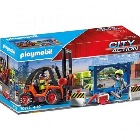 PLAYMOBIL PLAYMOBIL 70772 Gabelstapler mit Fracht PLAYMOBIL 70772 Вилочный погрузчик с грузом