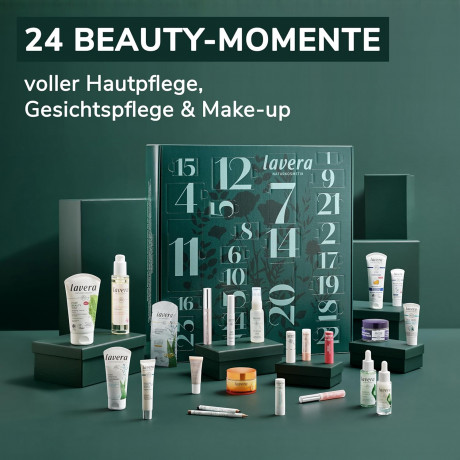 lavera Advent Calendar  2025 Адвент-календарь с натуральной косметикой, 24 сюрприза по уходу за кожей илицом и для макияжа, 50 см х 50 см