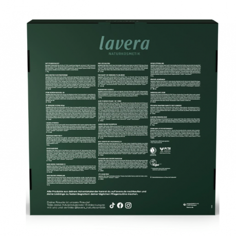 lavera Advent Calendar  2025 Адвент-календарь с натуральной косметикой, 24 сюрприза по уходу за кожей илицом и для макияжа, 50 см х 50 см