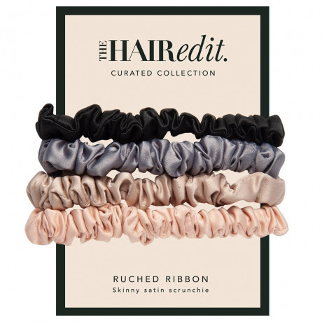 The Hair Edit Multi-Color Ruched Ribbon Scrunchies Разноцветные резинки для волос с рюшами и лентой