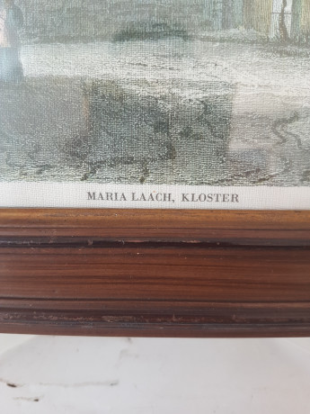 Картина винтажная "Монастырь Марии Лаах", деревянная рама, 28,5 x 22,5 см, Германия, 1960-70гг.