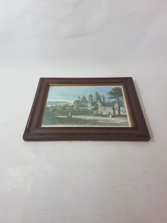 Картина винтажная "Монастырь Марии Лаах", деревянная рама, 28,5 x 22,5 см, Германия, 1960-70гг.