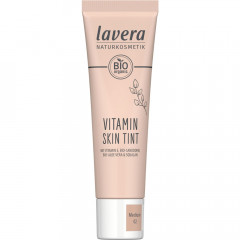 LAVERA Vitamin Skin Tint Medium 02, 30 ml, Лавера Тональный флюид с витаминами и лёгким выравниванием тона, оттенок Medium 02, био-алоэ вера и био-облепиха, 30 мл