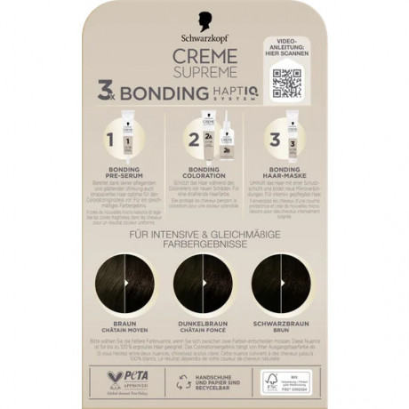 Schwarzkopf Creme Supreme Pflegende Coloration 3-0 Natuerliches Schwarz-Braun, 1 St., Schwarzkopf Creme Supreme стойкая крем-краска для волос 3-0 Натуральный черно-коричневый, 1 шт.
