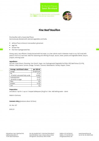 Krauterhaus Sanct Bernhardt Fine Beef Buillon, 360 г