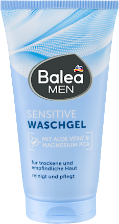 Balea MEN Waschgel Sensitive, 150 ml, Мягкий гель для умывания Sensitive с алоэ вера для сухой кожи, 150 мл