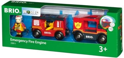 BRIO Feuerwehr-Leiterfahrzeug mit Licht  Sound Автомобиль-лестница пожарной охраны со светом и звуком