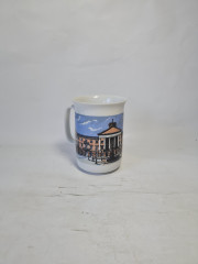 Кружка кофейная винтажная Echt Karslbader / HNC AG &quot;Торговая площадь Ратуши&quot; фарфор, 10 см, Германия, 1960-70гг.