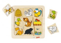 goki Holzspiel: Wer lebt wo? Деревянная игра: кто где живет?