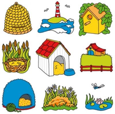 goki Holzspiel: Wer lebt wo? Деревянная игра: кто где живет?