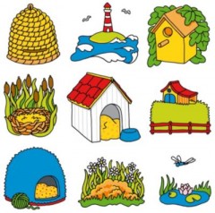 goki Holzspiel: Wer lebt wo? Деревянная игра: кто где живет?