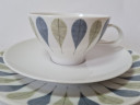 Thomas Винтажное чайное фарфоровое трио "Листья" в зелено-синих тонах, Германия, 1960-70гг.
