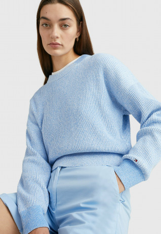 Tommy Hilfiger CROPPED Jumper hydrangea blue УКОРОЧЕННЫЕ джемперы гортензия синяя