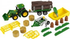 klein klein John Deere Traktor mit Anhanger und Pflug маленький трактор John Deere с прицепом и плугом