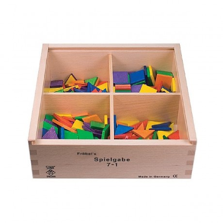 SINASPIELZEUG Holzspielzeug Frobel Gabe 7-1 Quadrate Dreiecke 25mm Деревянные игрушки Frobel gift 7-1 квадраты треугольники 25мм