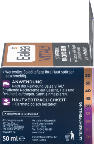 Balea Vital+ Nachtcreme, Балеа Ночной Крем для Лица, 50 мл