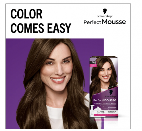 Schwarzkopf Perfect Mousse 600 light brown 2stk Краска-мусс для волос, тон 600 Светло-коричневый, 2 штуки