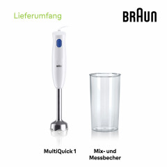 Braun Braun Stabmixer MQ 10.001M WH MultiQuick 1, 450 W  Погружной блендер Braun MQ 10.001M WH MultiQuick 1, 450 Вт
