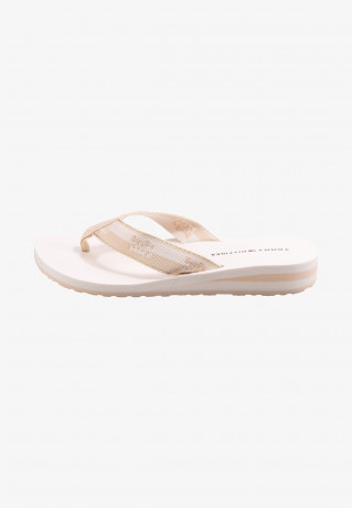 Tommy Hilfiger ZEHENTRENNER T-bar sandals weathered white THONG SLIPPERS Сандалии с Т-образной перемычкой выветрившийся белый