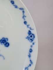 Набор винтажных фарфоровых тарелок Furstenberg, белый фарфор с синим цветочным декором, 6 шт х 18 x 2 см, Германия, 1960-70гг.